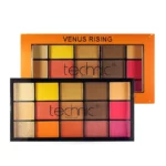 پالت سایه چشم ۱۵ رنگ Venus Rising از برند تکنیک با رنگ‌های مات و براق، پیگمنت فشرده، بافت نرم و ماندگاری بالا. مناسب آرایش‌های گرم، فستیوالی و حرفه‌ای. خرید آنلاین با ضمانت اصالت.