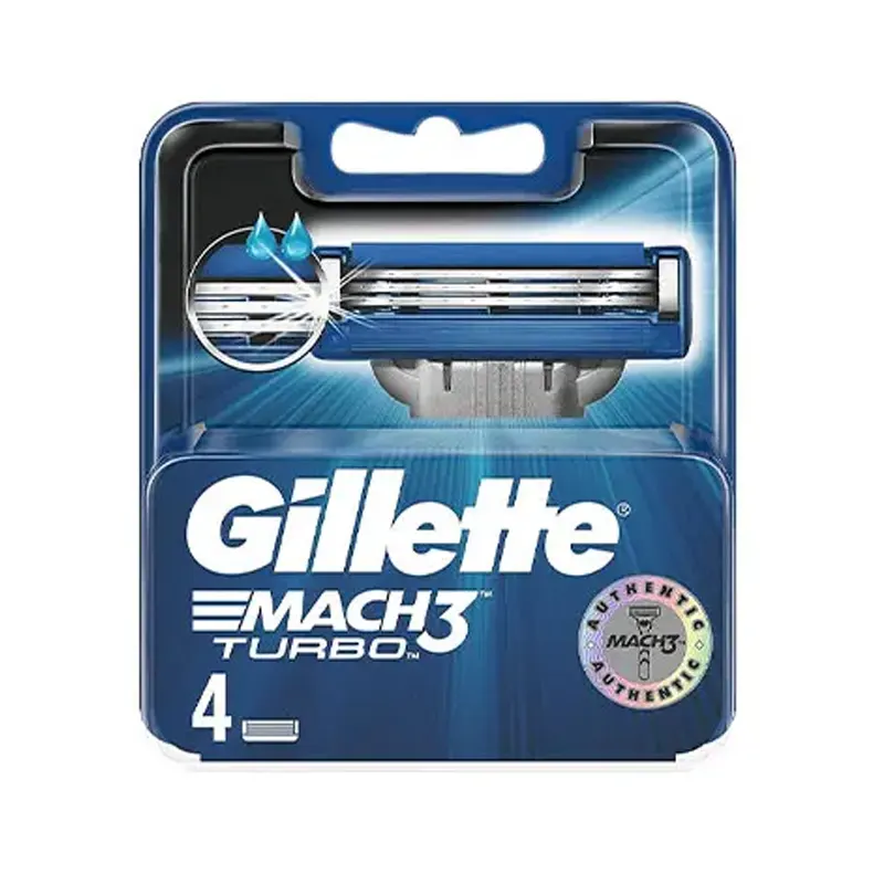 یدک مچ تری توربو تیغ یدک ژیلت Gillette مدل Mach3 Turbo ـ ۴ عدد