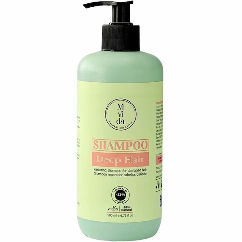 شامپو دیپ هیر میویدا Mivida Deep hair فاقد سولفات - احیا کننده موهای خشک حجم 500 میل