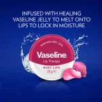 وازلین بالم لب با عصاره گل رز Lip Therapy Rosy _ مرطوب کننده و آبرسان لب 20 گرم - Image 3