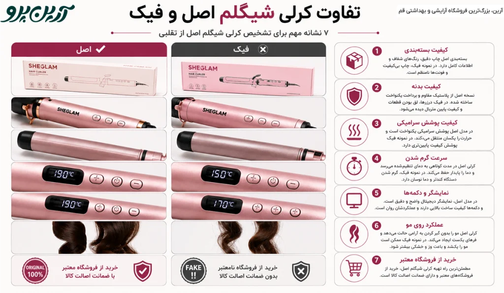 تفاوت کرلی شیگلم اصل و فیک